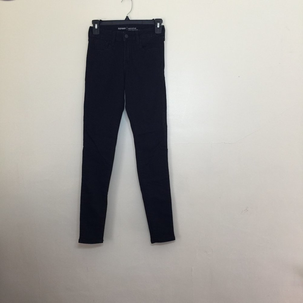 Old Navy Rockstar Midrise Black Skinny Jeans Size 2